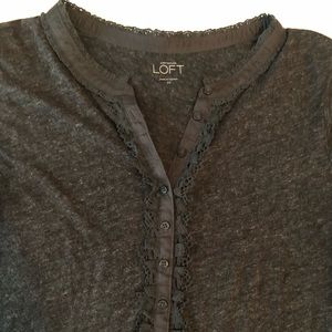 LOFT Charcoal Gray Knit Top